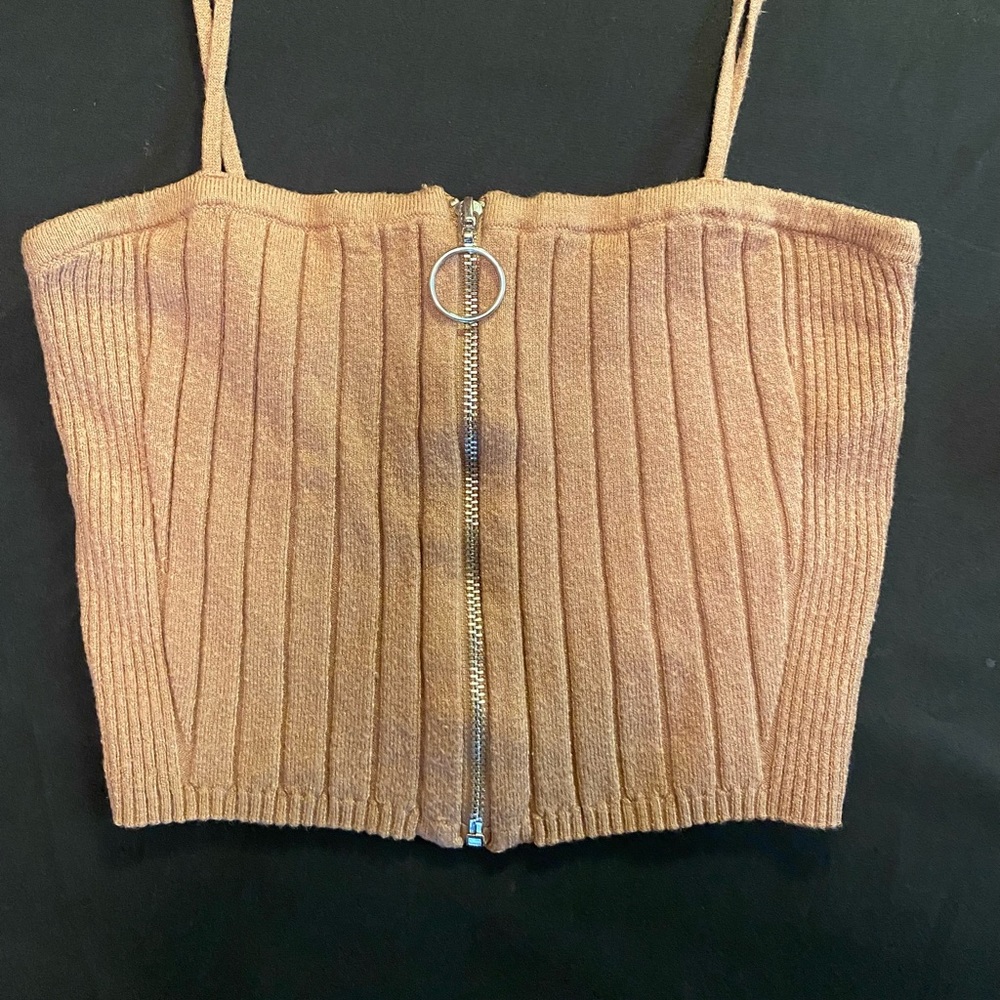 Kendall & Kylie Zipper Crop Top